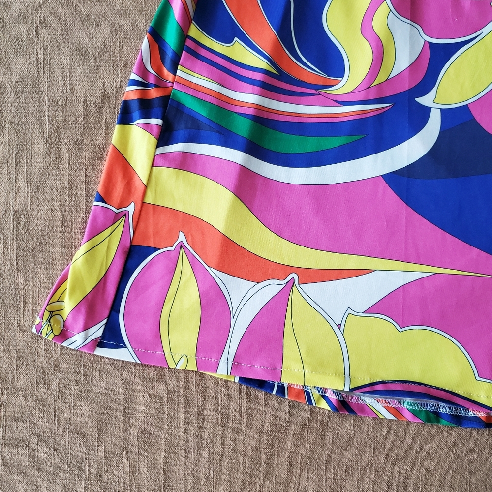 Retro Print Psychedelic Floral Wrap Dress Maxi Large - Picture 2 of 6